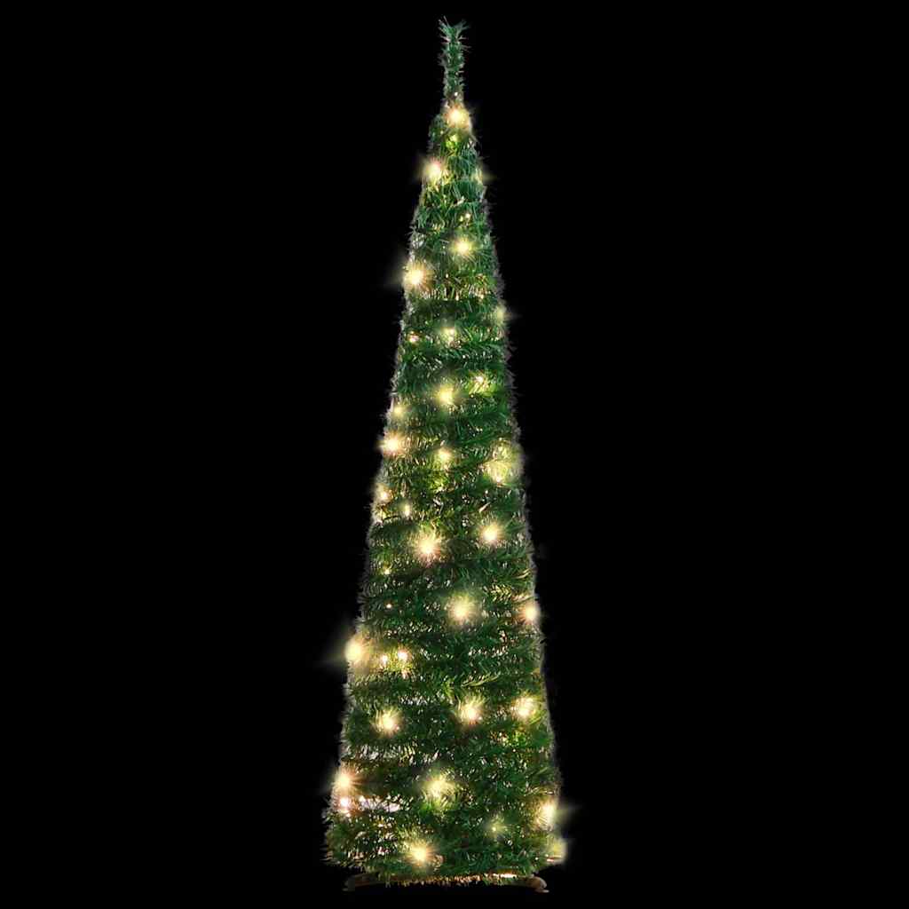 Sapin de Noël artificiel escamotable 50 LED vert 120 cm - XIOS
