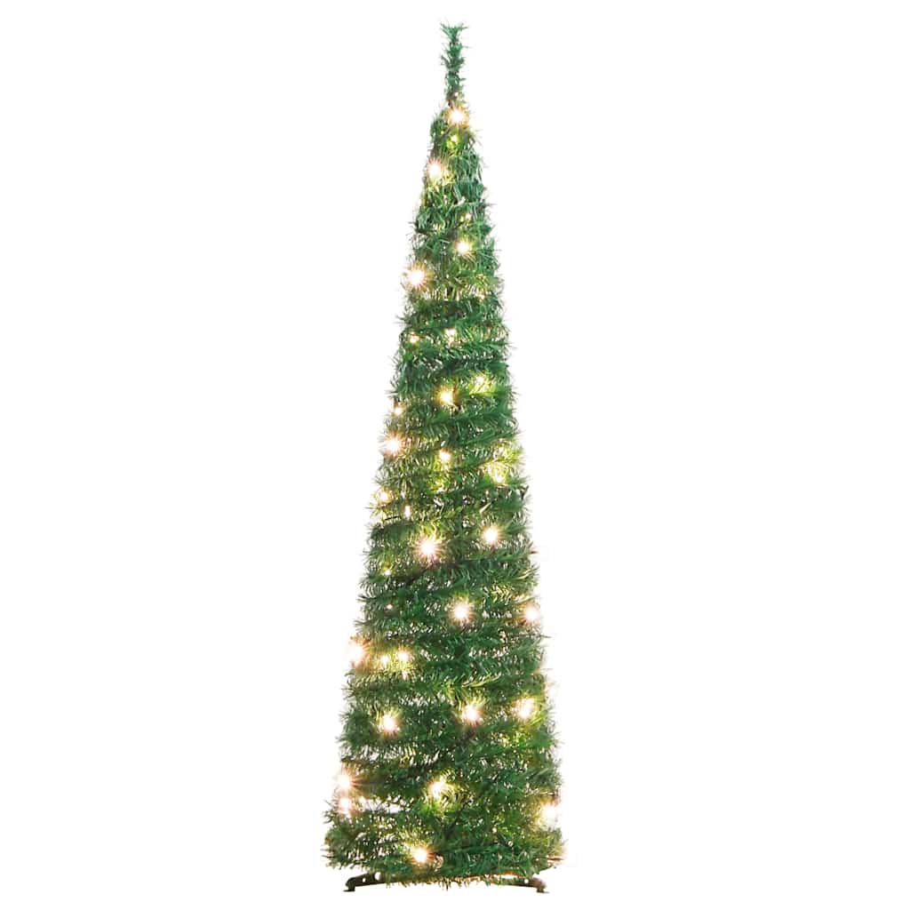 Sapin de Noël artificiel escamotable 50 LED vert 120 cm - XIOS