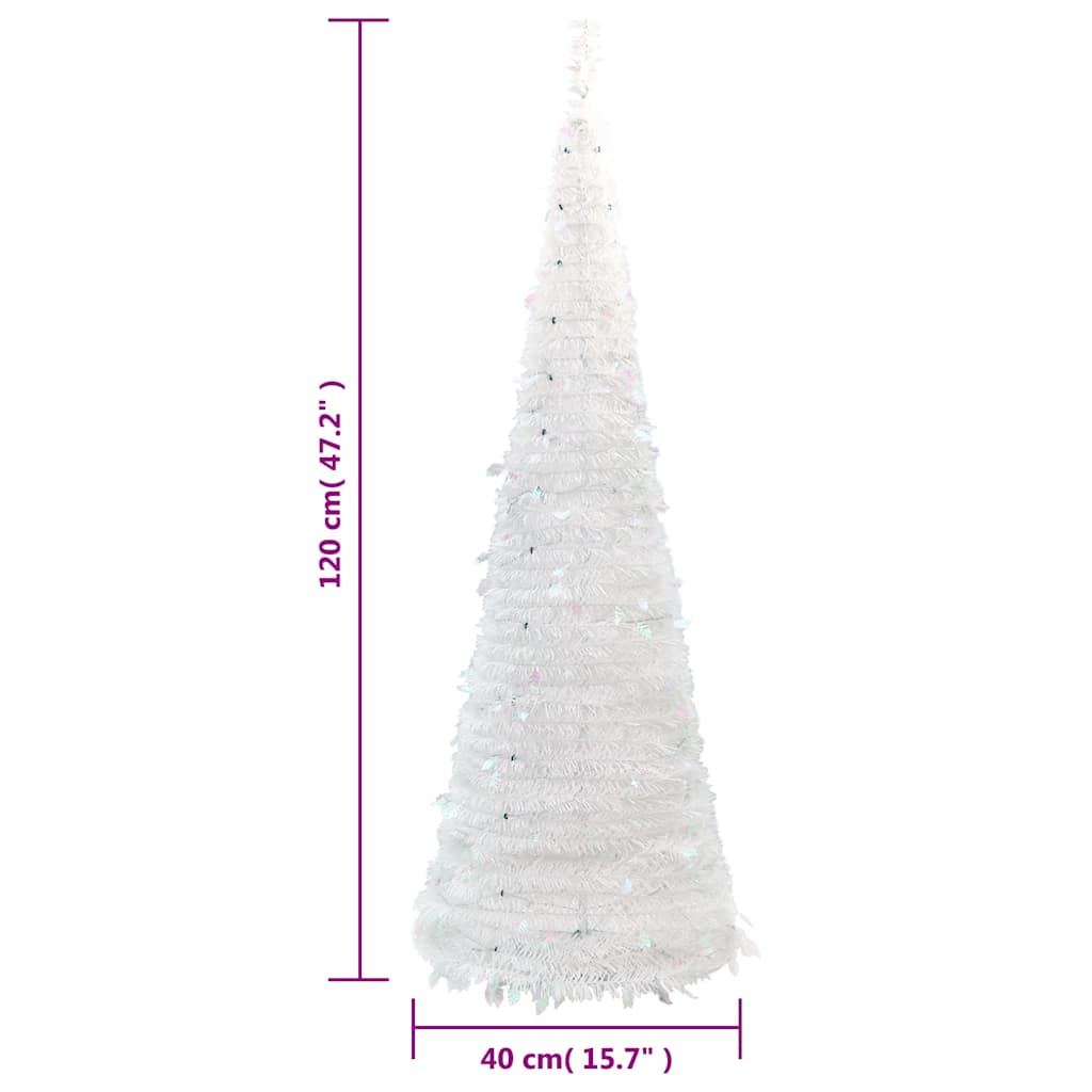 Sapin de Noël artificiel escamotable 50 LED blanc 120 cm - XIOS