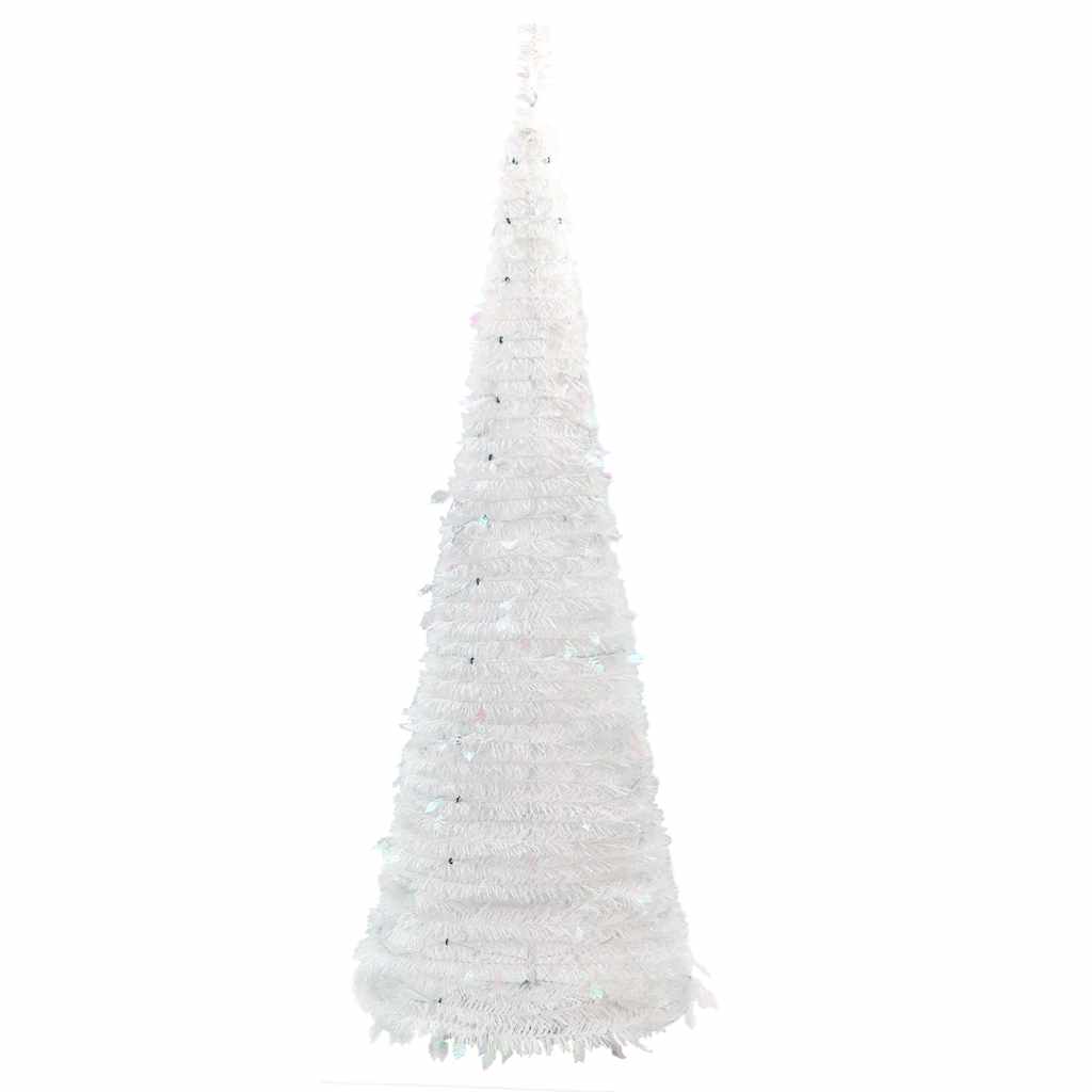 Sapin de Noël artificiel escamotable 100 LED blanc 150 cm - XIOS