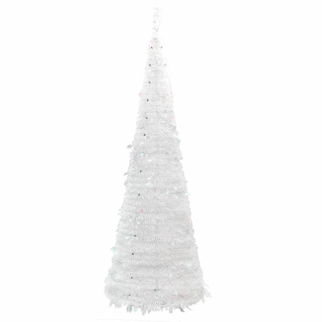 Sapin de Noël artificiel escamotable 150 LED blanc 180 cm - XIOS