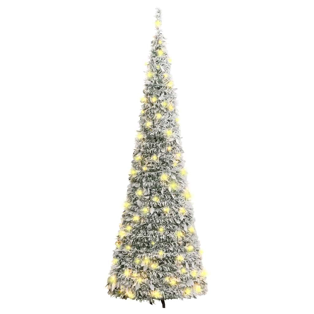 Sapin de Noël artificiel escamotable avec neige floquée 150 LED - XIOS