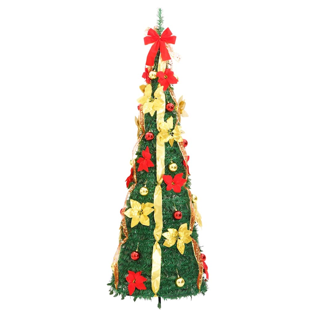 Sapin de Noël artificiel escamotable 100 LED vert 150 cm - XIOS