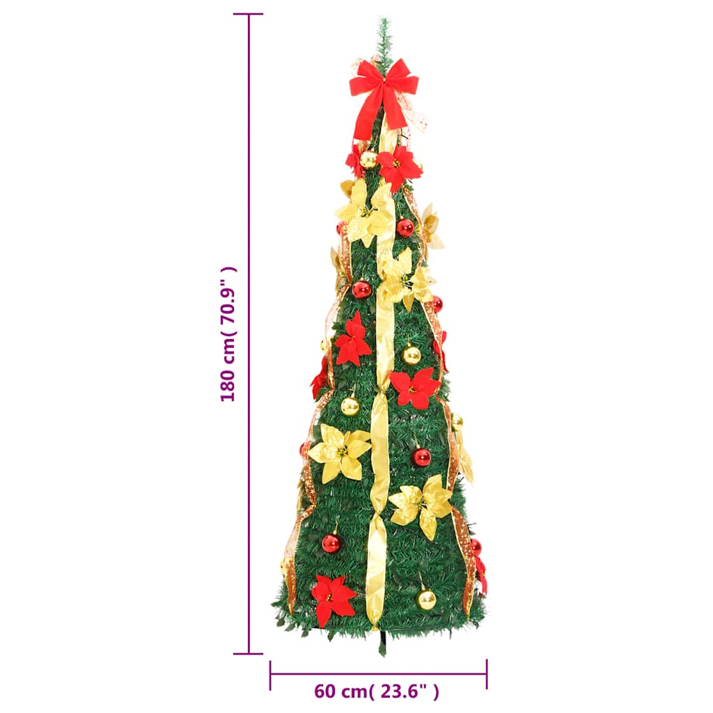 Sapin de Noël artificiel escamotable 150 LED vert 180 cm - XIOS