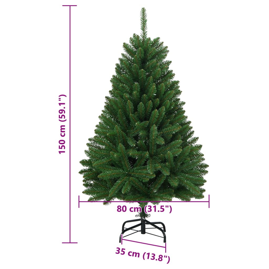 Sapin de Noël artificiel à charnières avec support vert 150 cm - XIOS