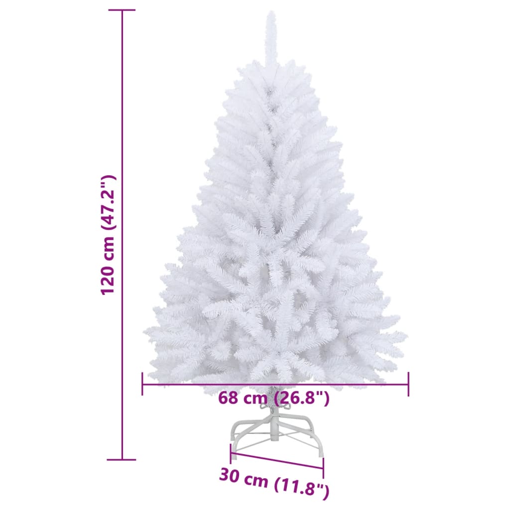 Sapin de Noël artificiel à charnières avec support blanc 120 cm - XIOS