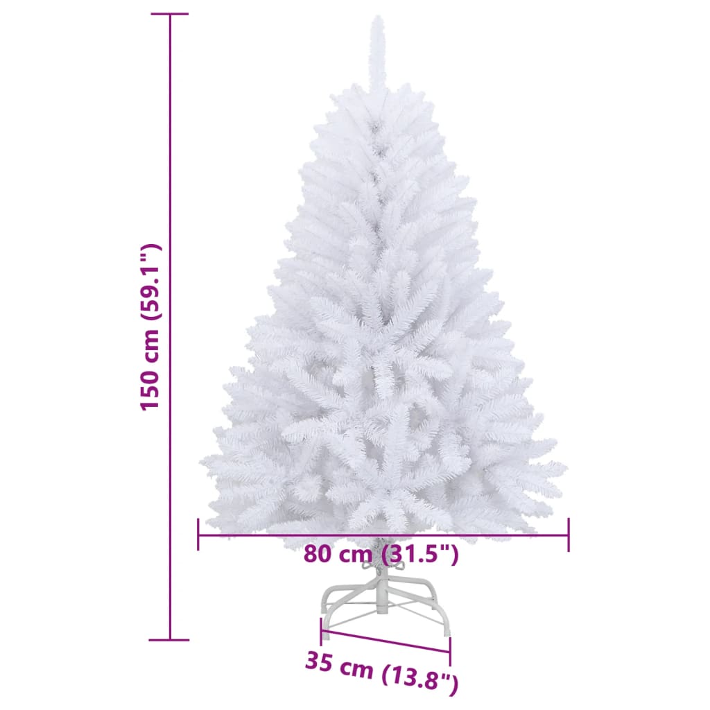 Sapin de Noël artificiel à charnières avec support blanc 150 cm - XIOS