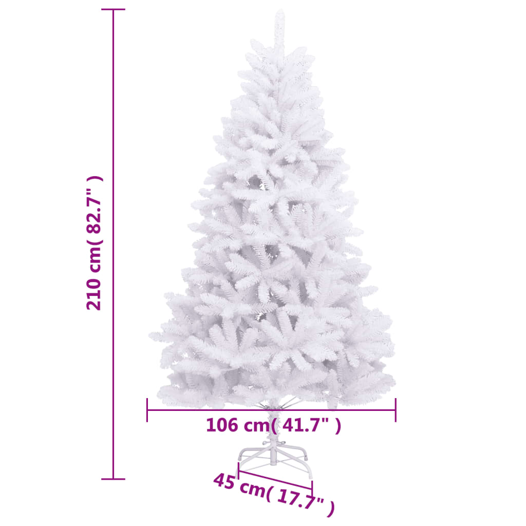 Sapin de Noël artificiel à charnières avec support blanc 210 cm - XIOS