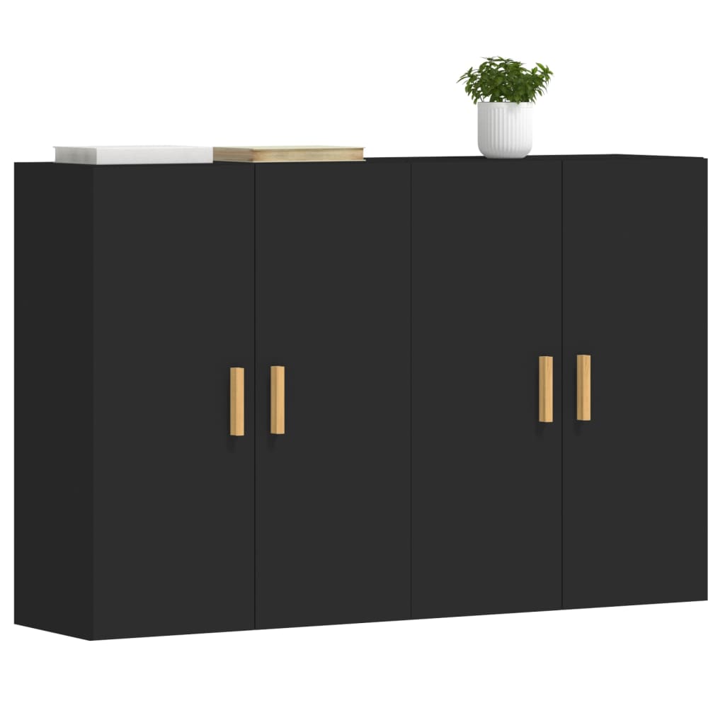 Armoires murales 2 pcs noir bois d'ingénierie - XIOS