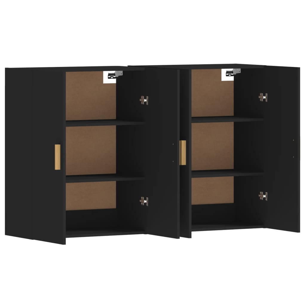 Armoires murales 2 pcs noir bois d'ingénierie - XIOS