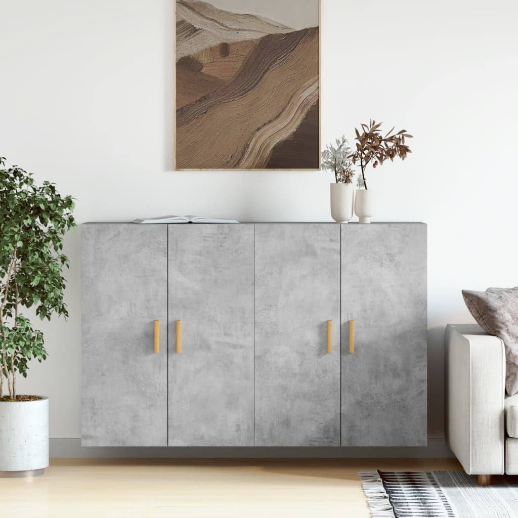 Armoires murales 2 pcs gris béton bois d'ingénierie - XIOS