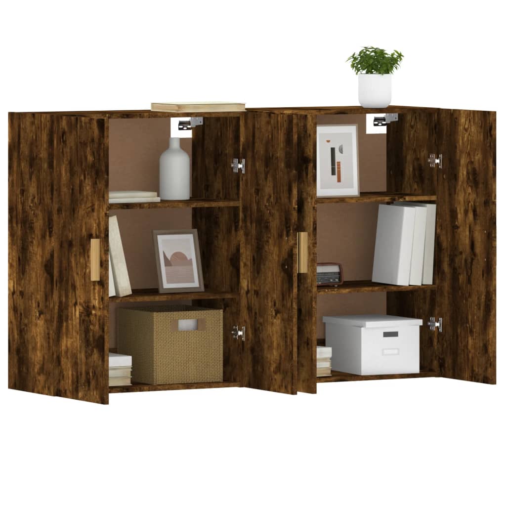 Armoires murales 2 pcs chêne fumé bois d'ingénierie - XIOS
