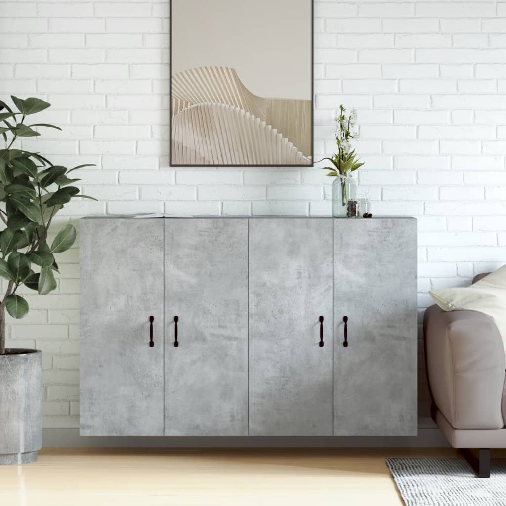 Armoires murales 2 pcs gris béton bois d'ingénierie - XIOS
