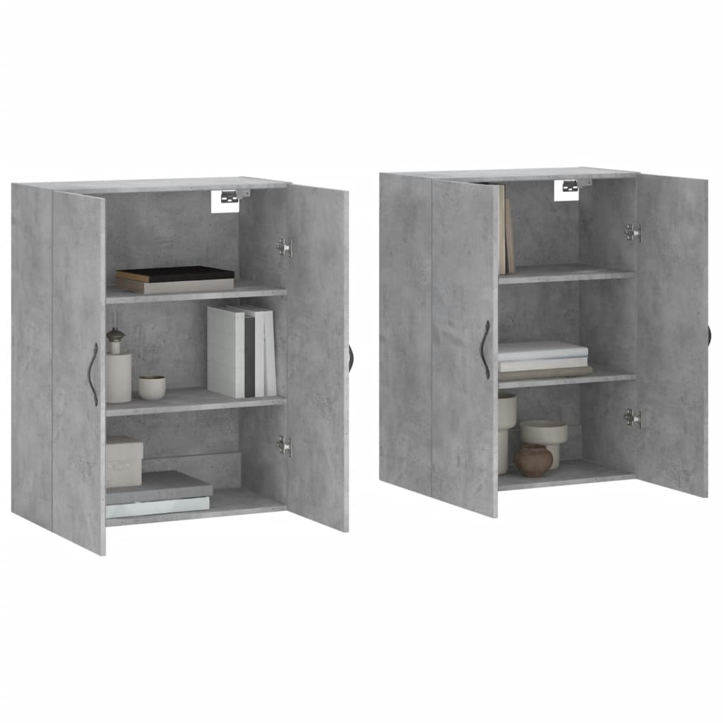 Armoires murales 2 pcs gris béton bois d'ingénierie - XIOS