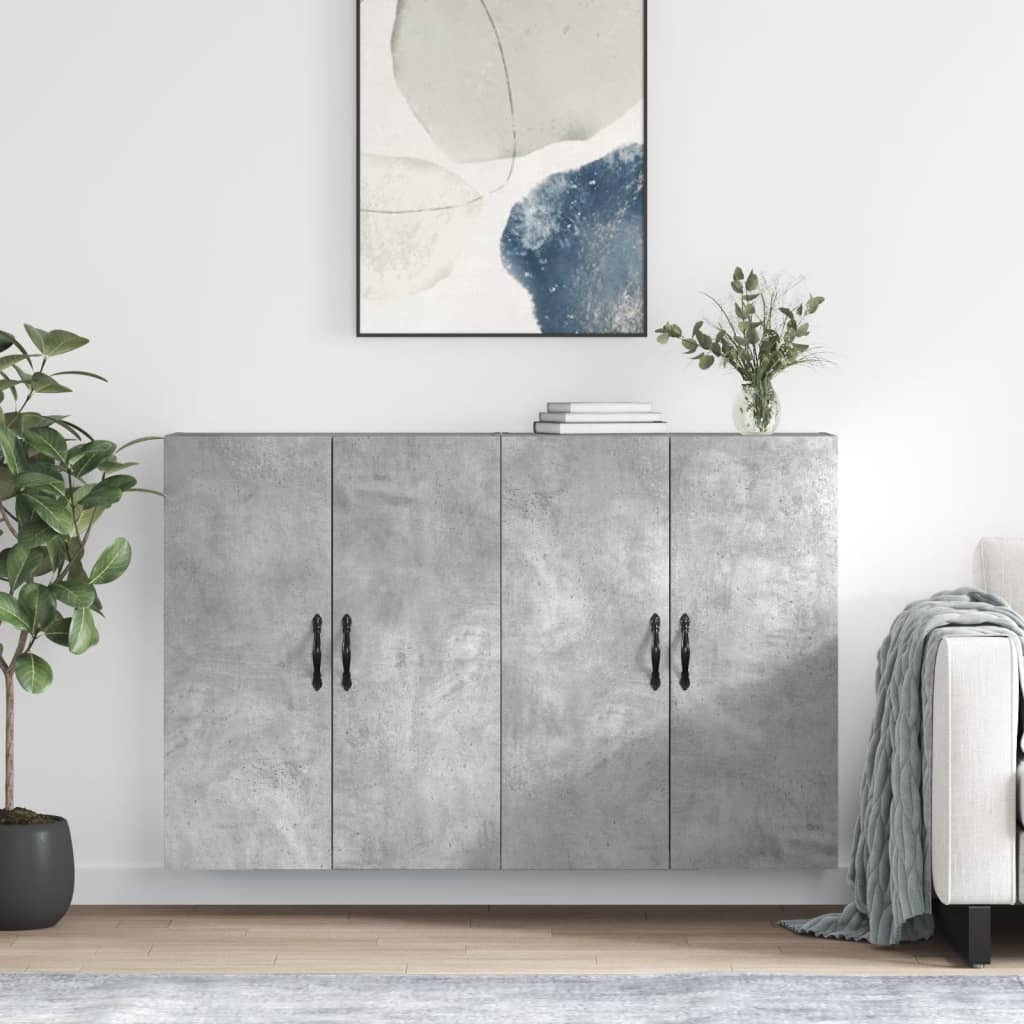 Armoires murales 2 pcs gris béton bois d'ingénierie - XIOS