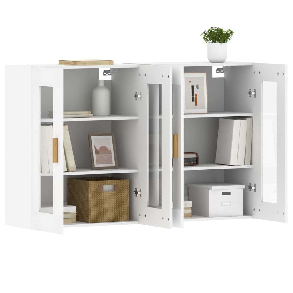 Armoires murales 2 pcs blanc bois d'ingénierie - XIOS