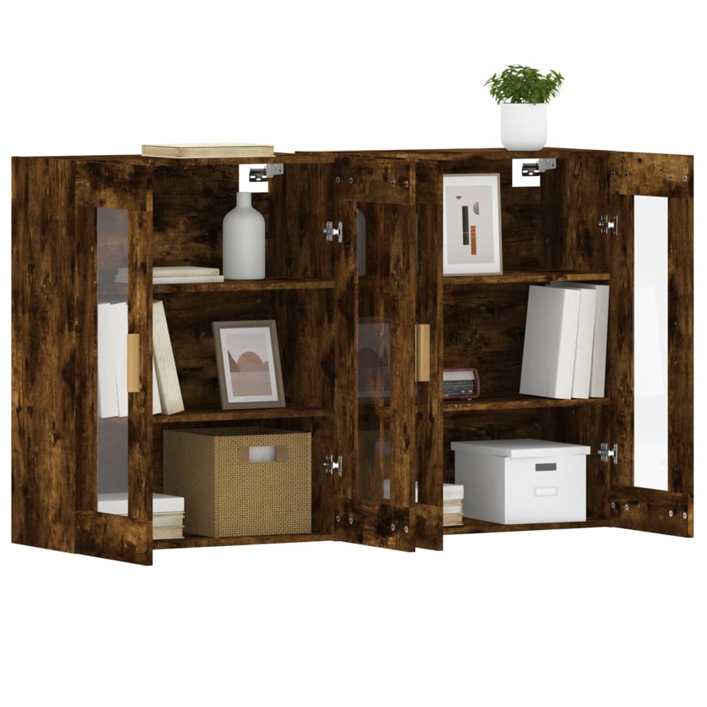 Armoires murales 2 pcs chêne fumé bois d'ingénierie - XIOS