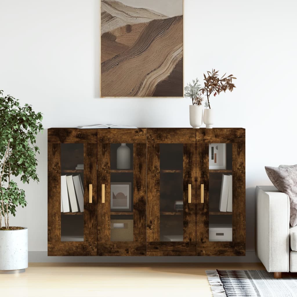 Armoires murales 2 pcs chêne fumé bois d'ingénierie - XIOS