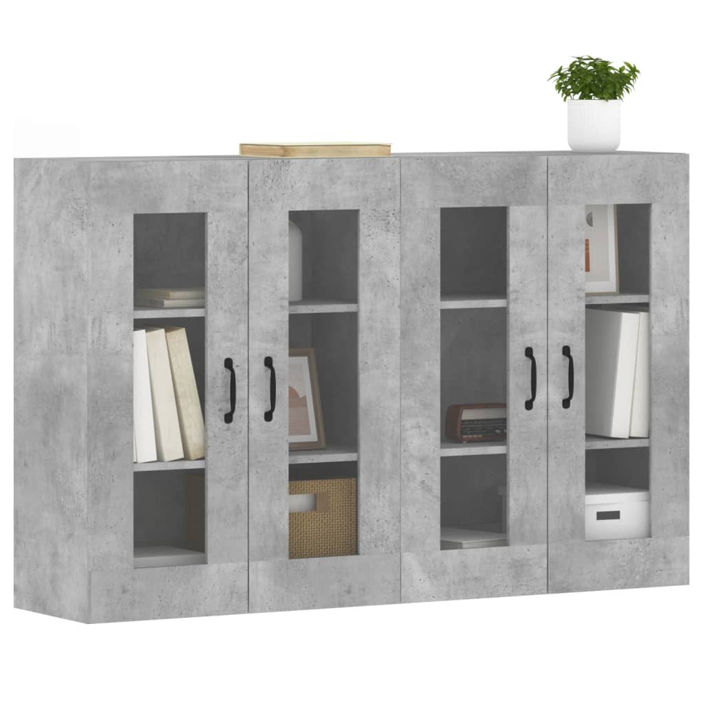 Armoires murales 2 pcs gris béton bois d'ingénierie - XIOS