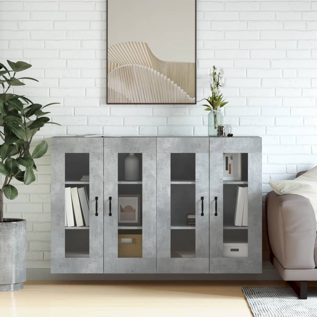 Armoires murales 2 pcs gris béton bois d'ingénierie - XIOS