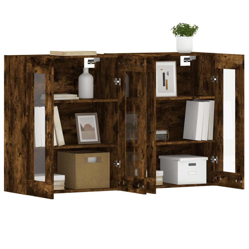 Armoires murales 2 pcs chêne fumé bois d'ingénierie - XIOS
