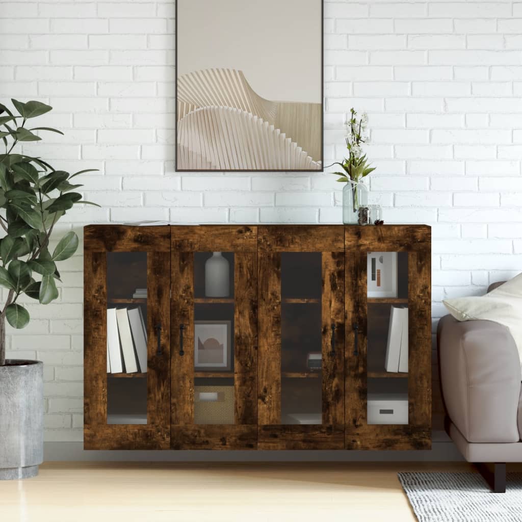 Armoires murales 2 pcs chêne fumé bois d'ingénierie - XIOS
