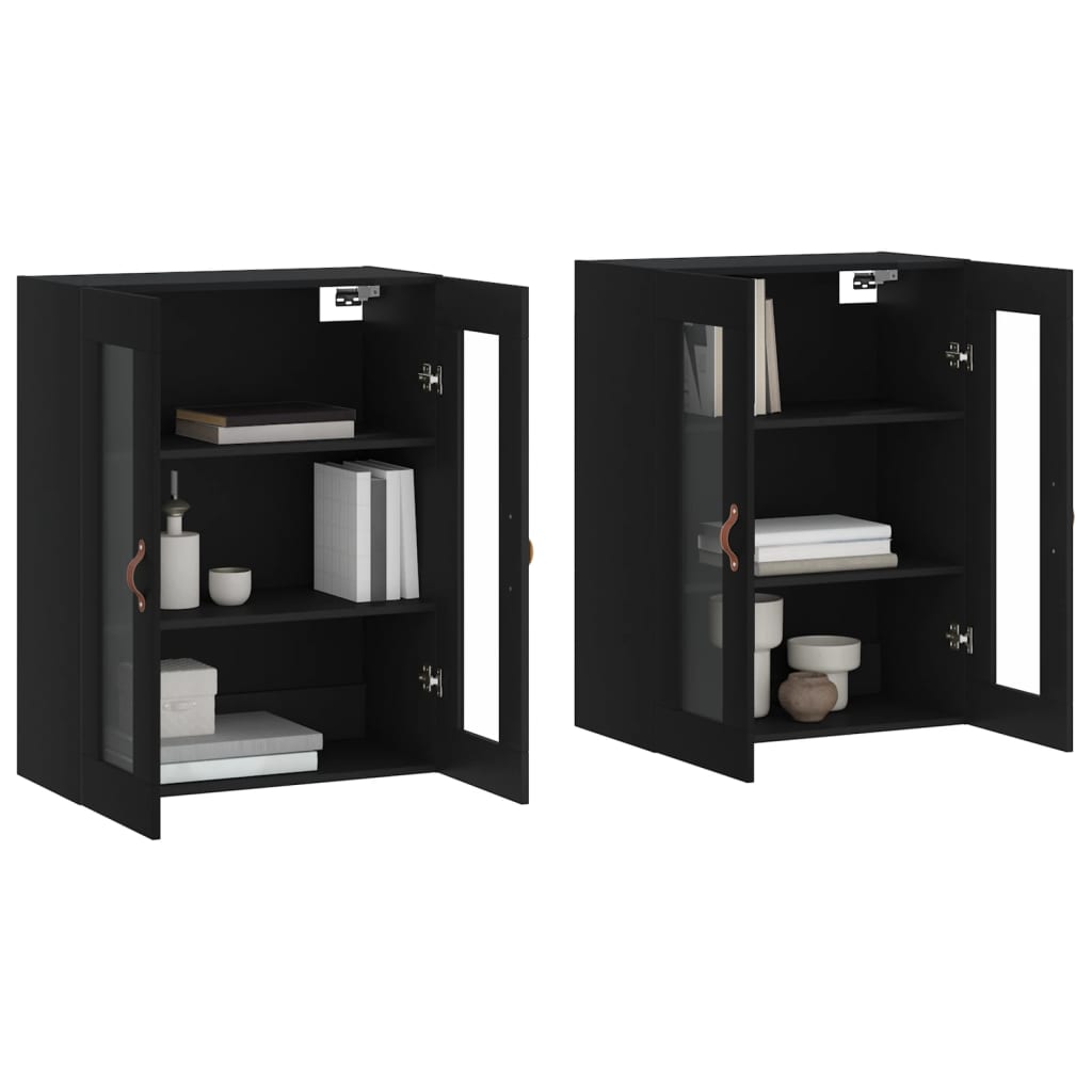 Armoires murales 2 pcs noir bois d'ingénierie - XIOS