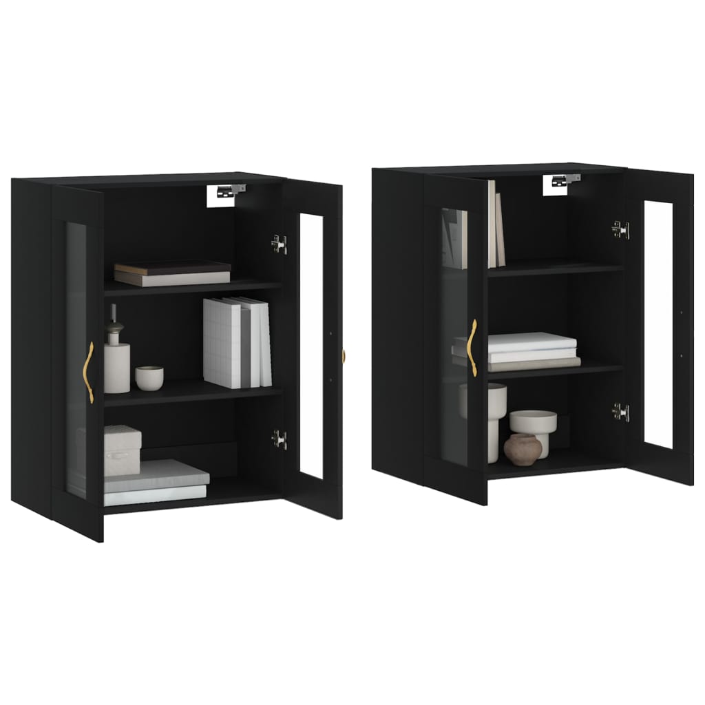Armoires murales 2 pcs noir bois d'ingénierie - XIOS