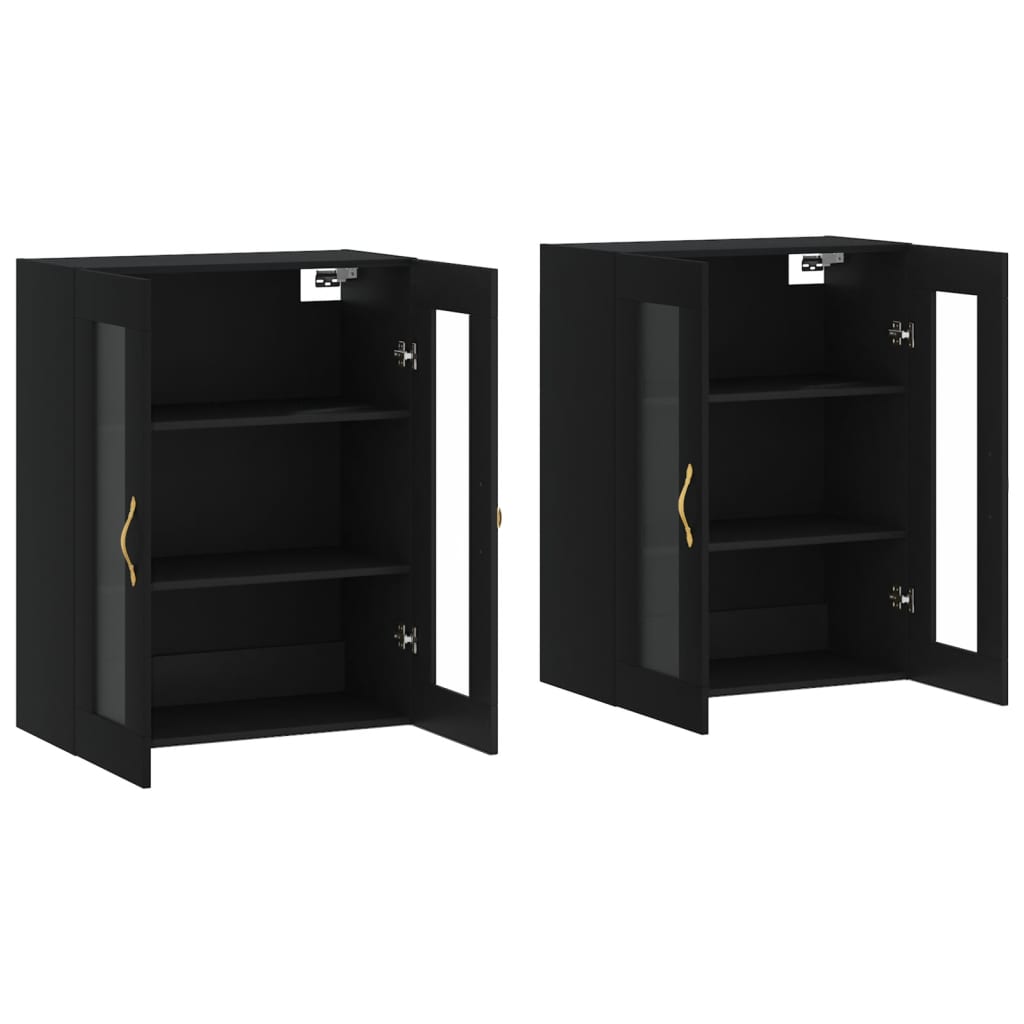 Armoires murales 2 pcs noir bois d'ingénierie - XIOS