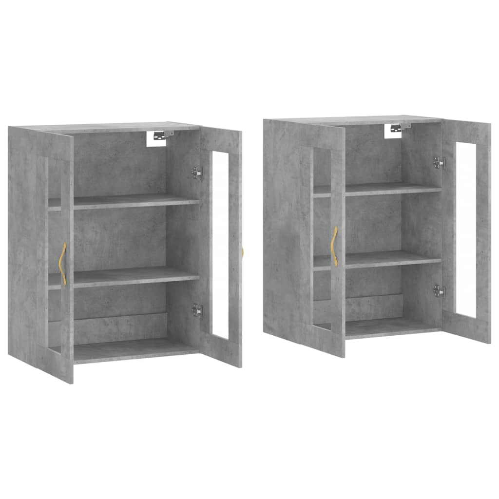 Armoires murales 2 pcs gris béton bois d'ingénierie - XIOS