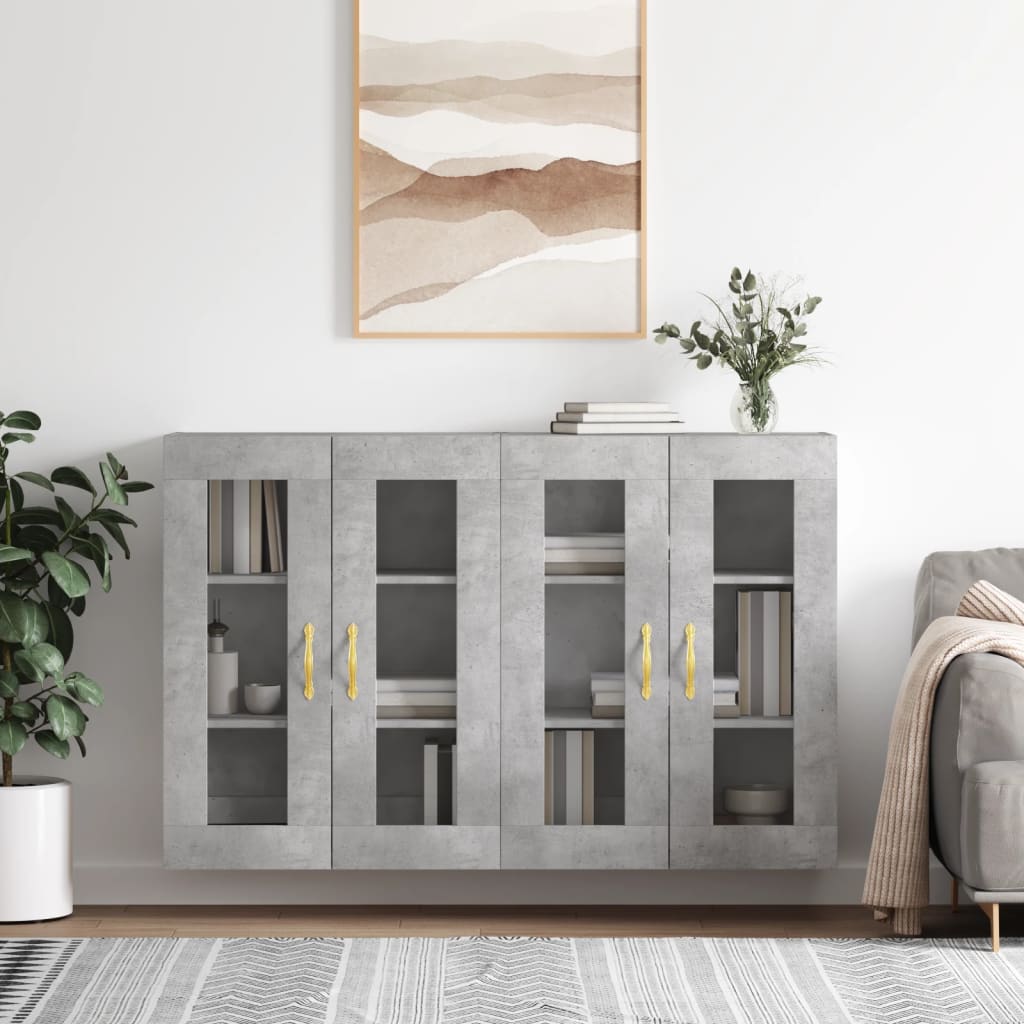 Armoires murales 2 pcs gris béton bois d'ingénierie - XIOS