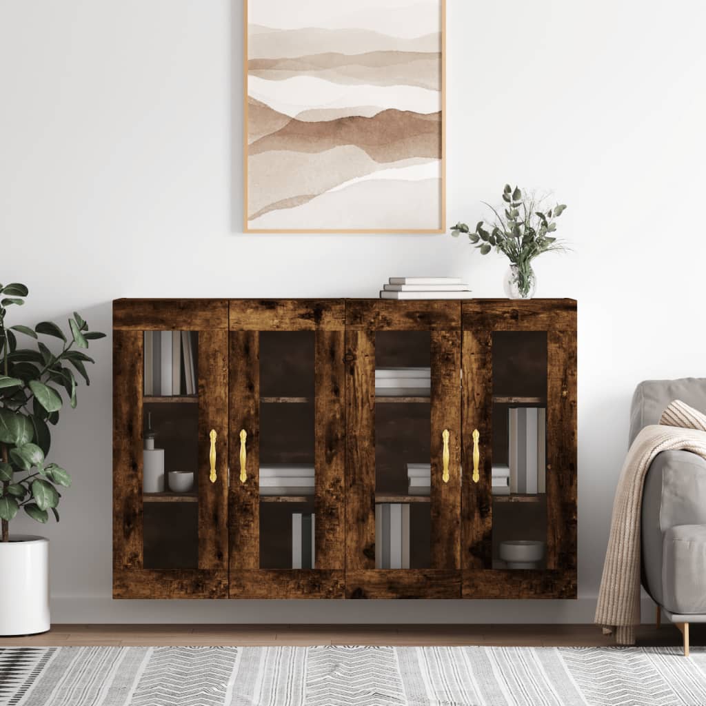 Armoires murales 2 pcs chêne fumé bois d'ingénierie - XIOS