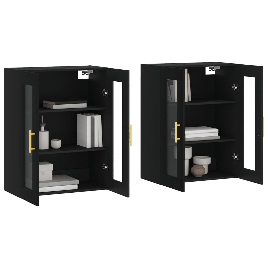 Armoires murales 2 pcs noir bois d'ingénierie - XIOS