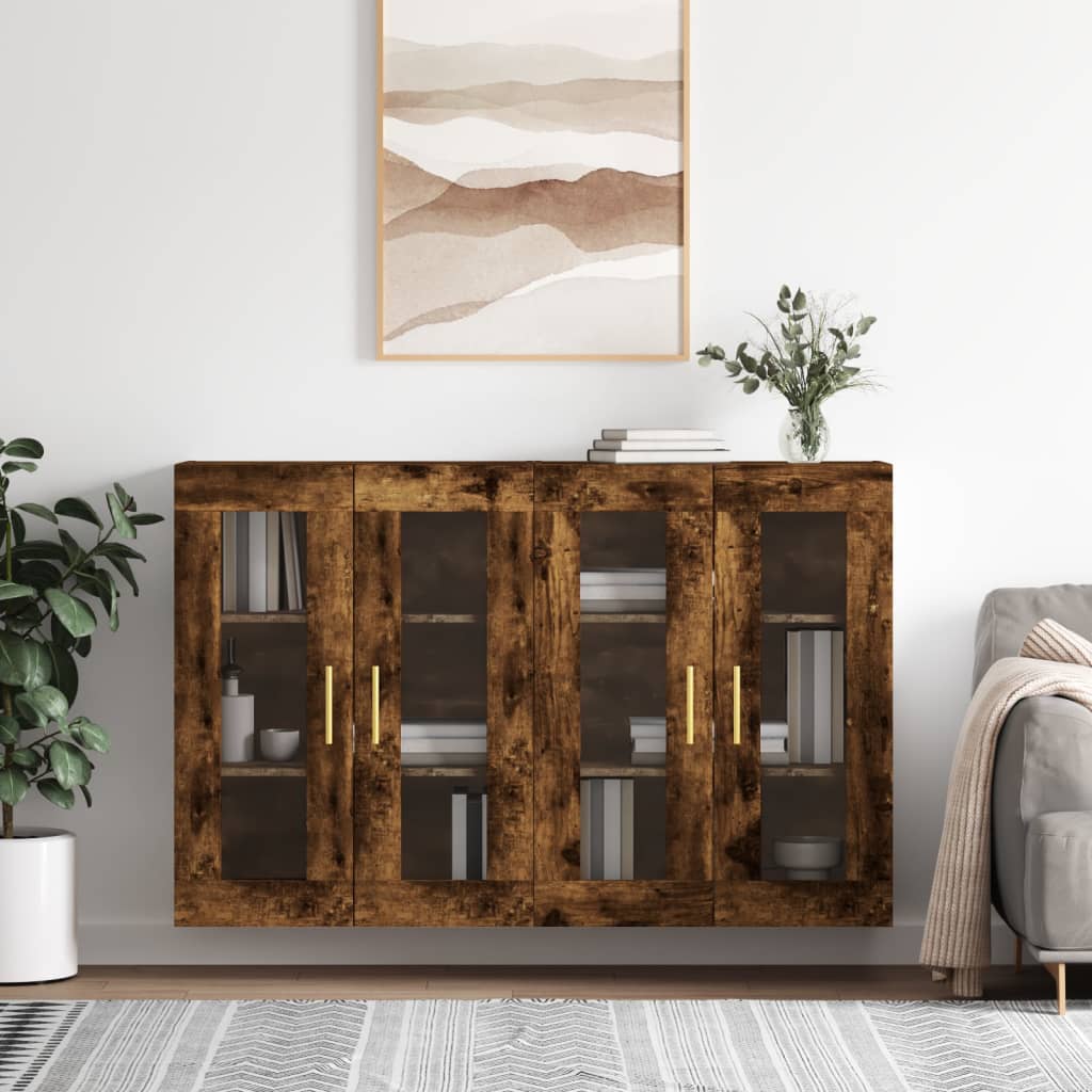 Armoires murales 2 pcs chêne fumé bois d'ingénierie - XIOS