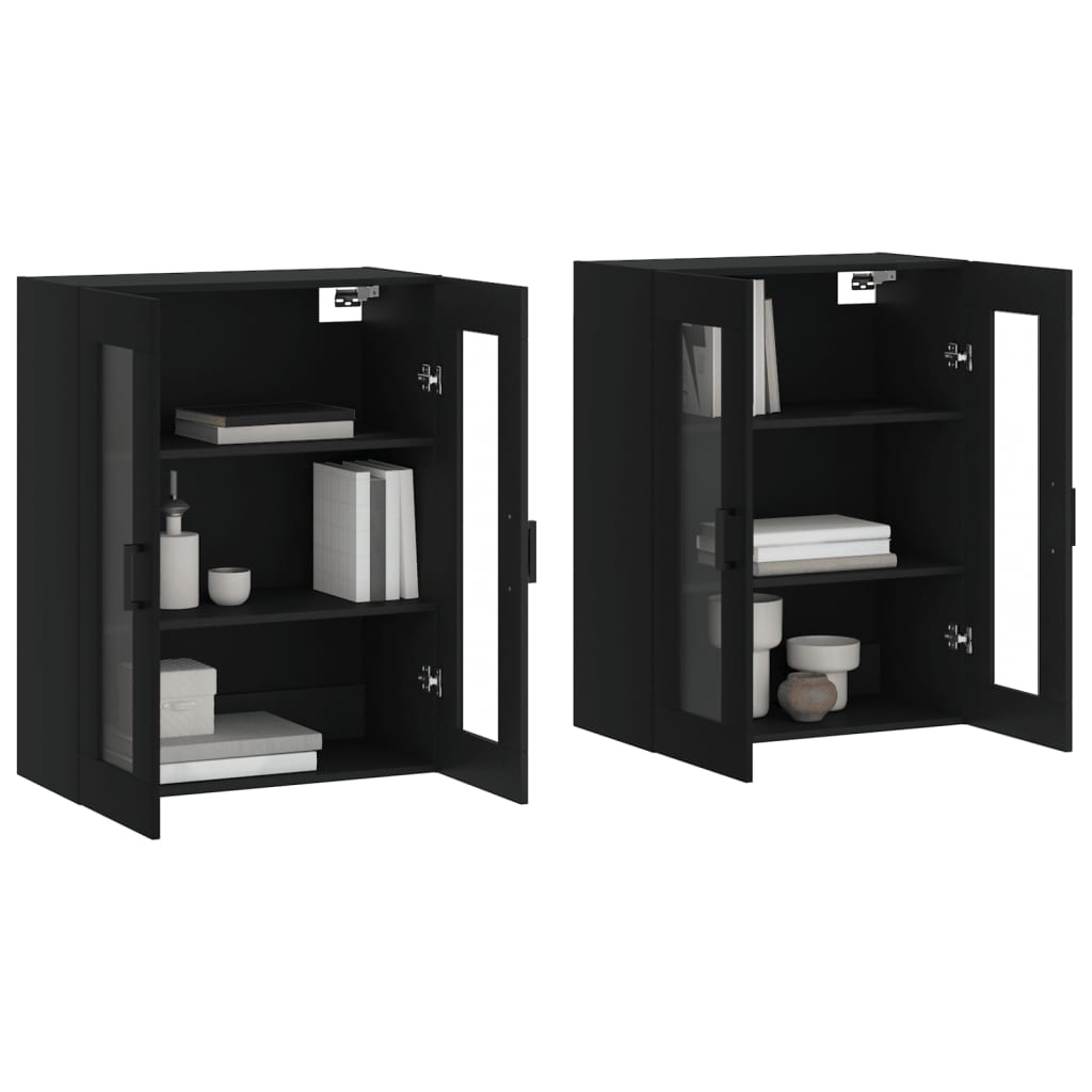 Armoires murales 2 pcs noir bois d'ingénierie - XIOS