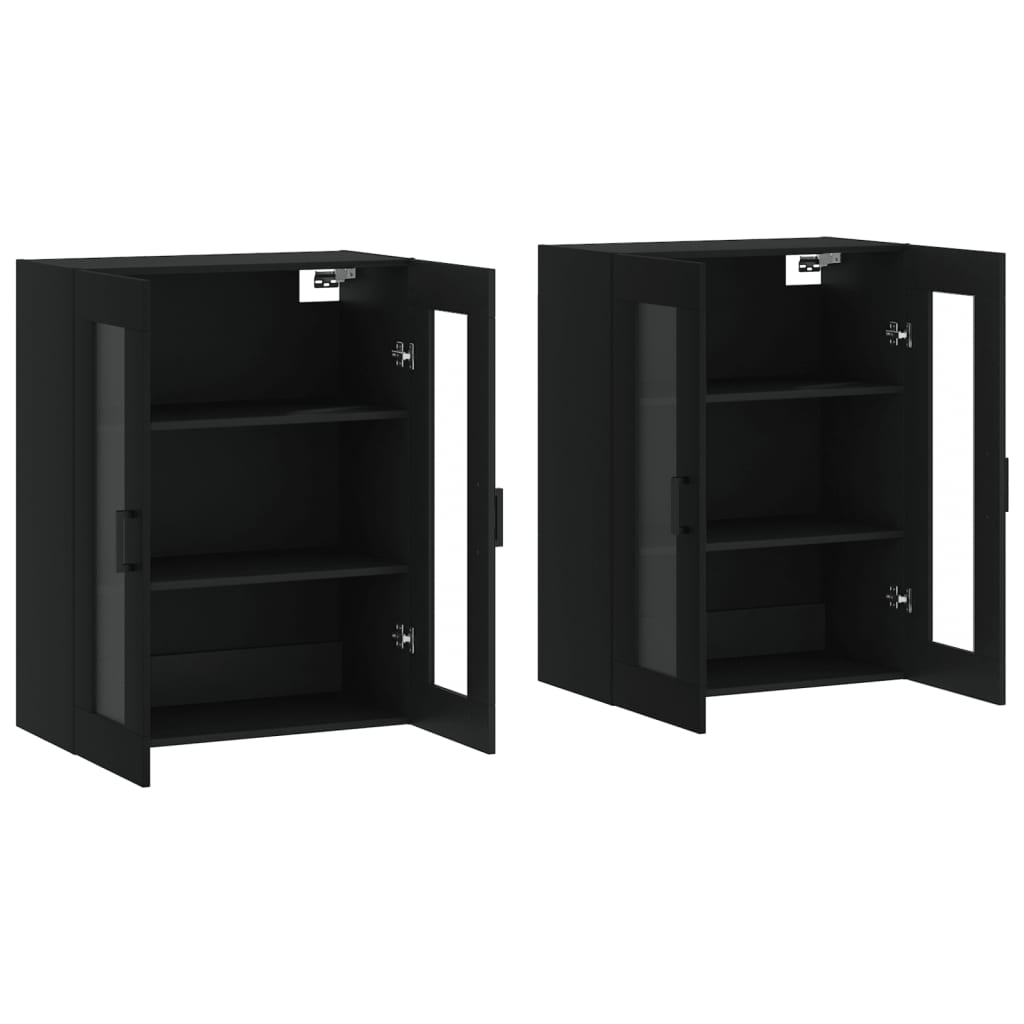 Armoires murales 2 pcs noir bois d'ingénierie - XIOS
