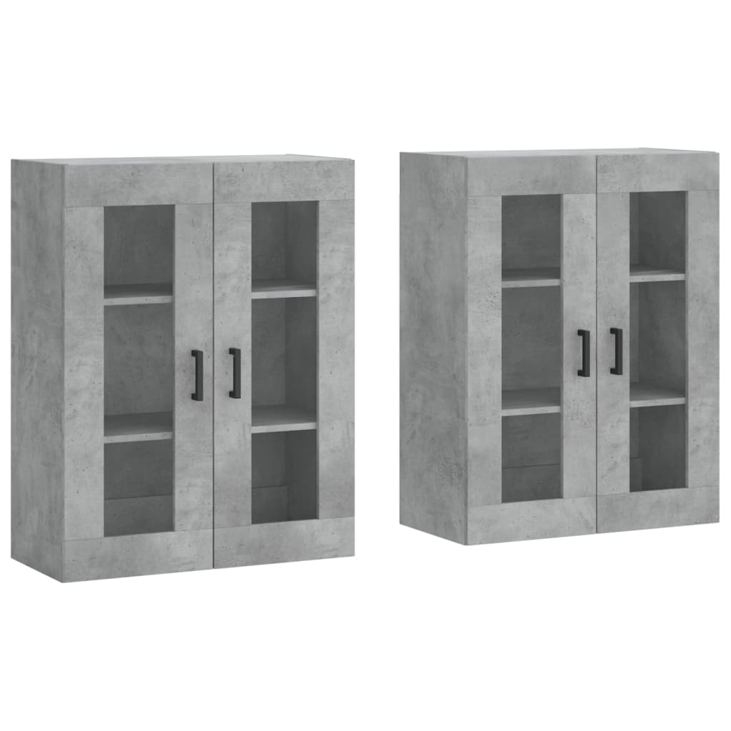 Armoires murales 2 pcs gris béton bois d'ingénierie - XIOS
