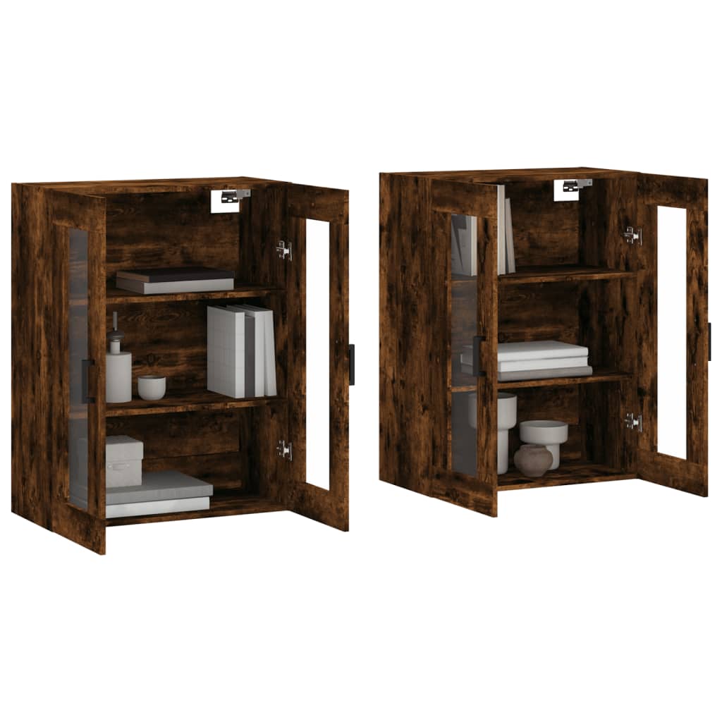 Armoires murales 2 pcs chêne fumé bois d'ingénierie - XIOS