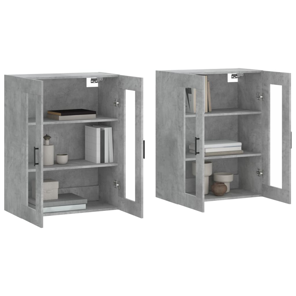 Armoires murales 2 pcs gris béton bois d'ingénierie - XIOS