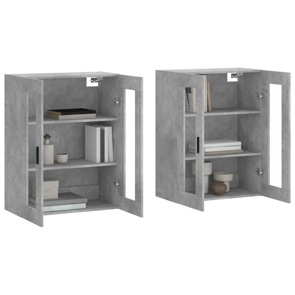 Armoires murales 2 pcs gris béton bois d'ingénierie - XIOS