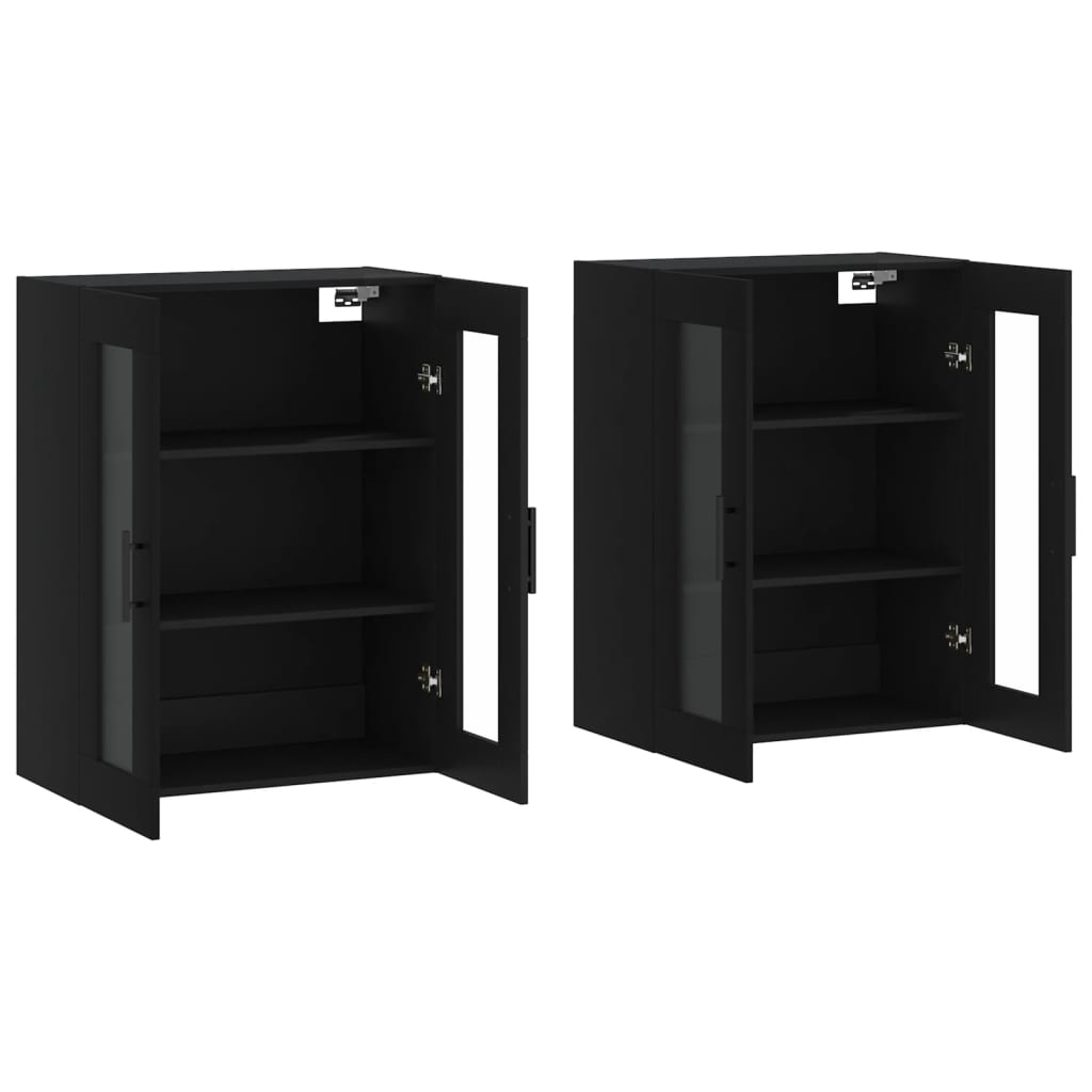 Armoires murales 2 pcs noir bois d'ingénierie - XIOS