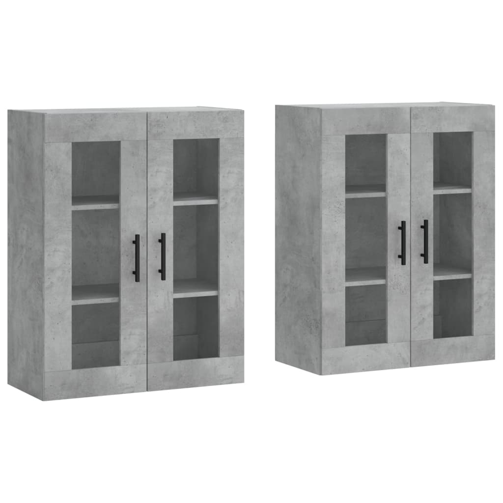Armoires murales 2 pcs gris béton bois d'ingénierie - XIOS