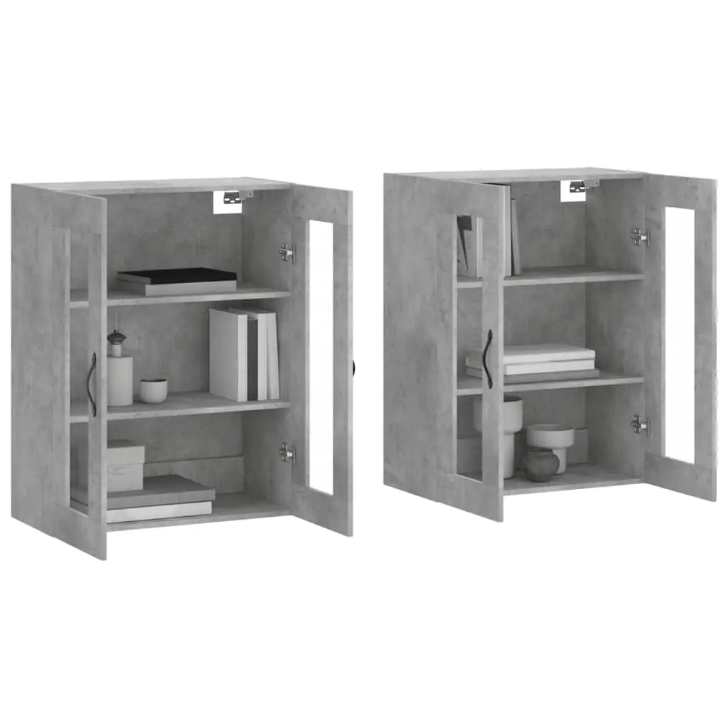 Armoires murales 2 pcs gris béton bois d’ingénierie - XIOS