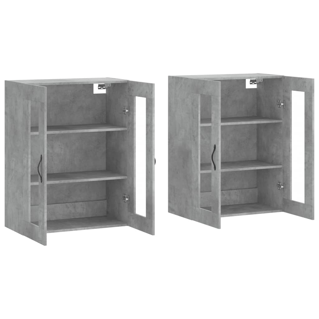 Armoires murales 2 pcs gris béton bois d'ingénierie - XIOS