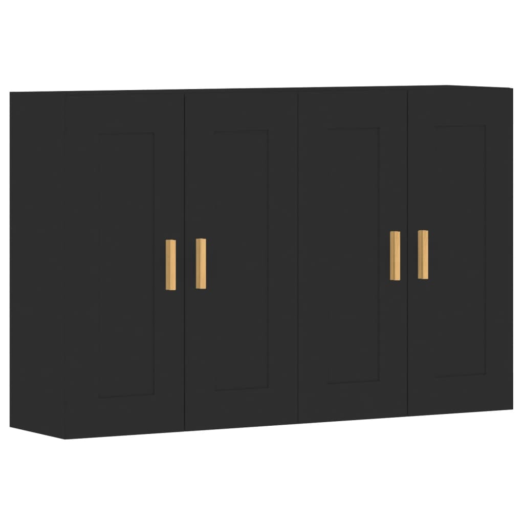 Armoires murales 2 pcs noir bois d'ingénierie - XIOS