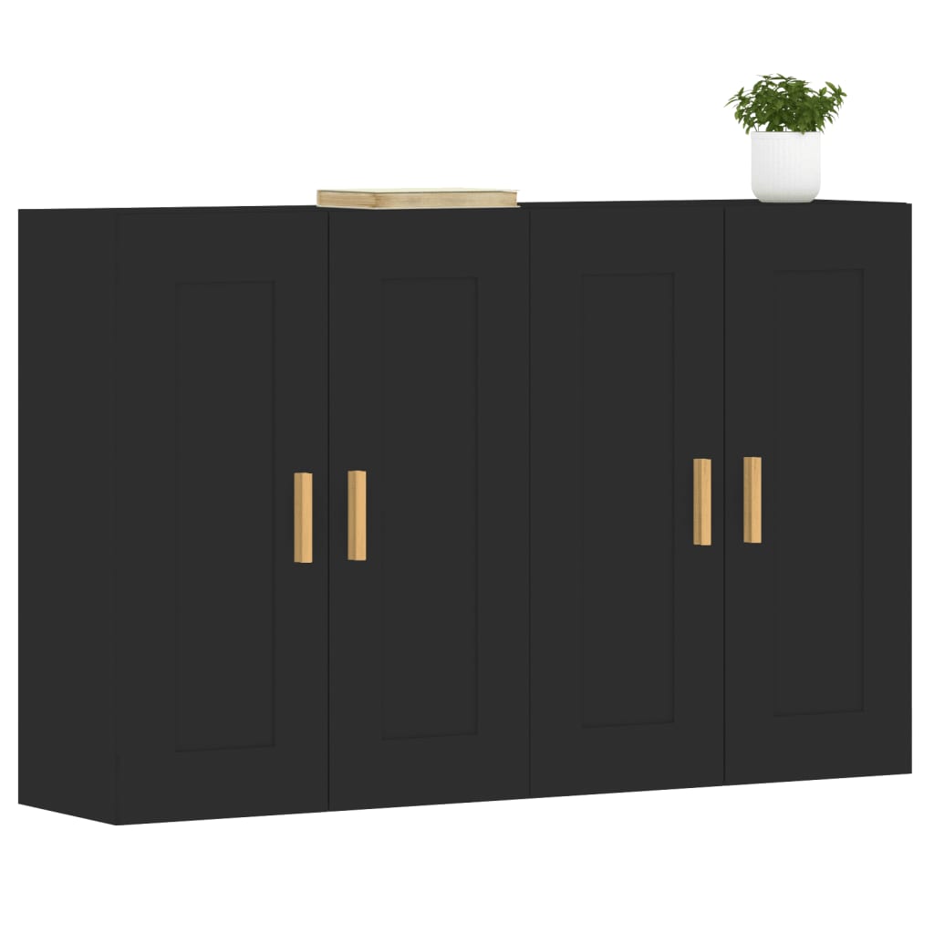 Armoires murales 2 pcs noir bois d'ingénierie - XIOS