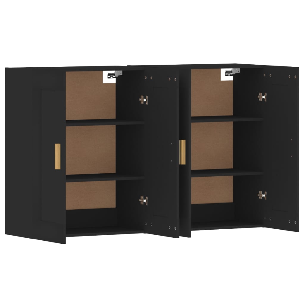 Armoires murales 2 pcs noir bois d'ingénierie - XIOS