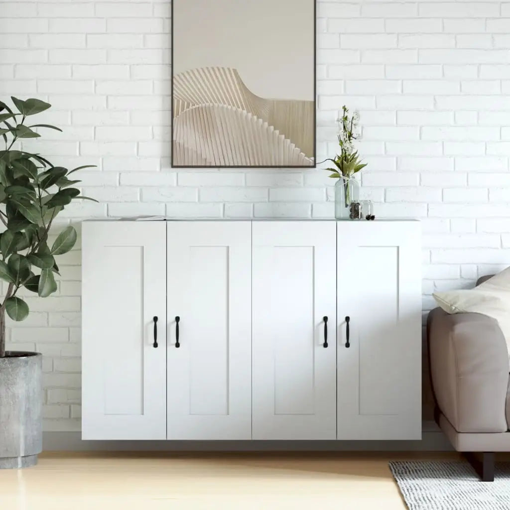 Armoires murales 2 pcs blanc bois d’ingénierie - XIOS