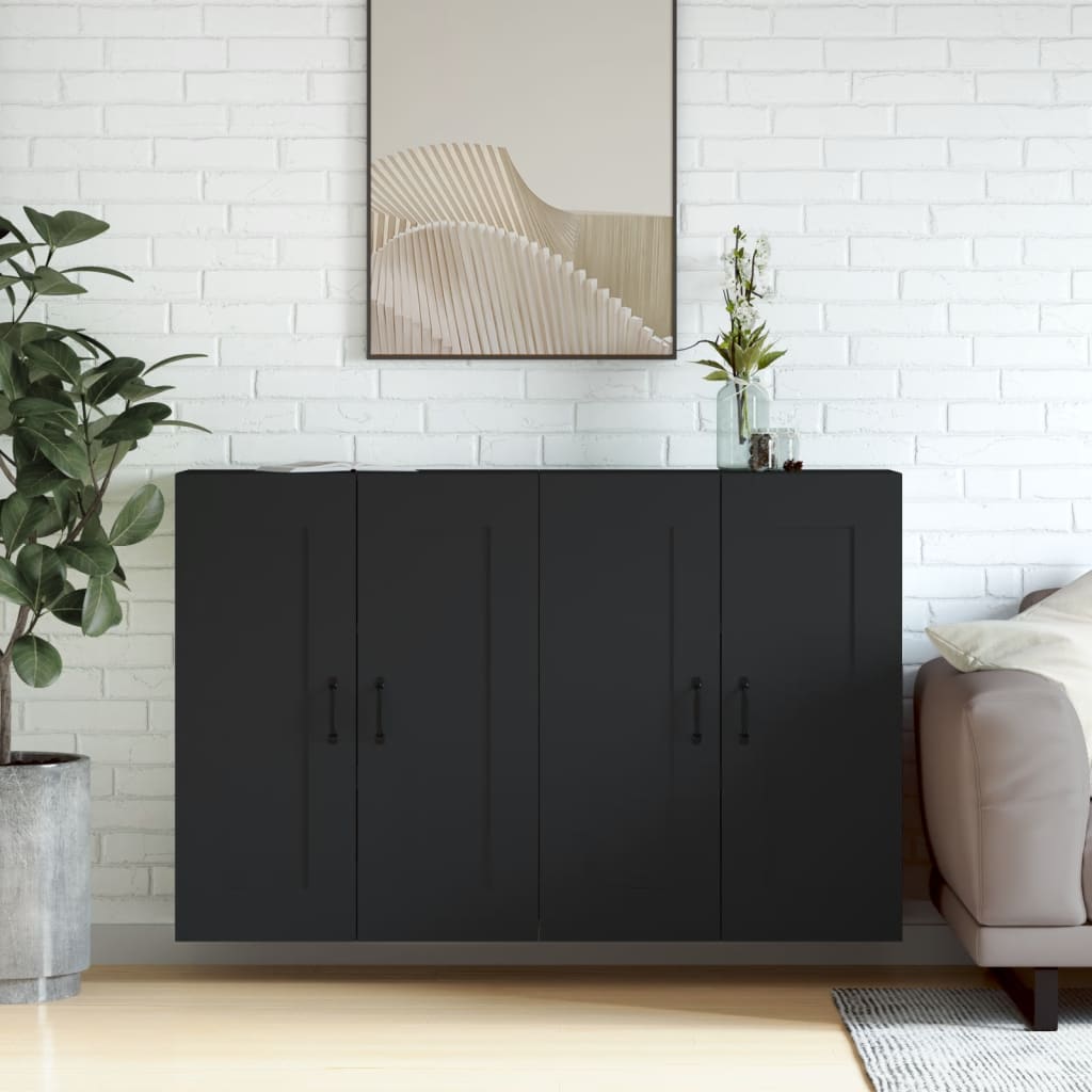 Armoires murales 2 pcs noir bois d'ingénierie - XIOS
