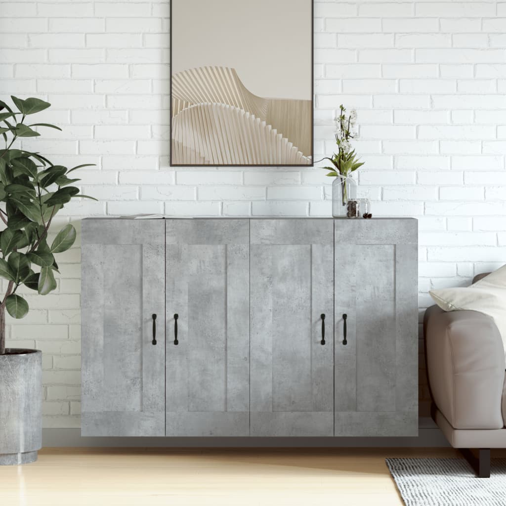 Armoires murales 2 pcs gris béton bois d'ingénierie - XIOS